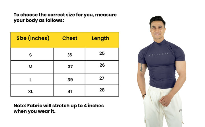 Compression Half Sleeves High Neck T-shirt