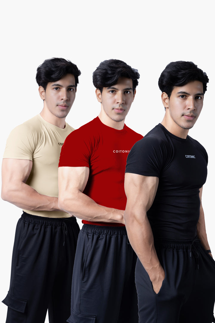 Compression Half Sleeves T-shirt Combo