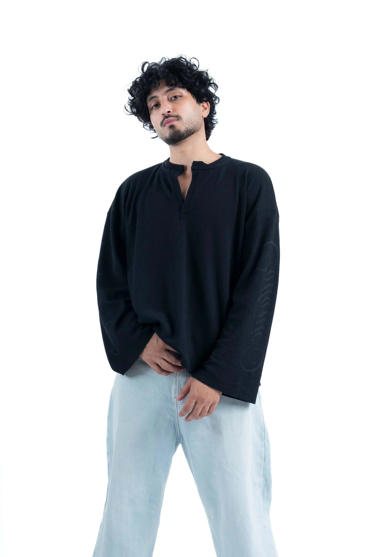 Drift Oversized Waffle Henley Tee - Coitonic 799.00