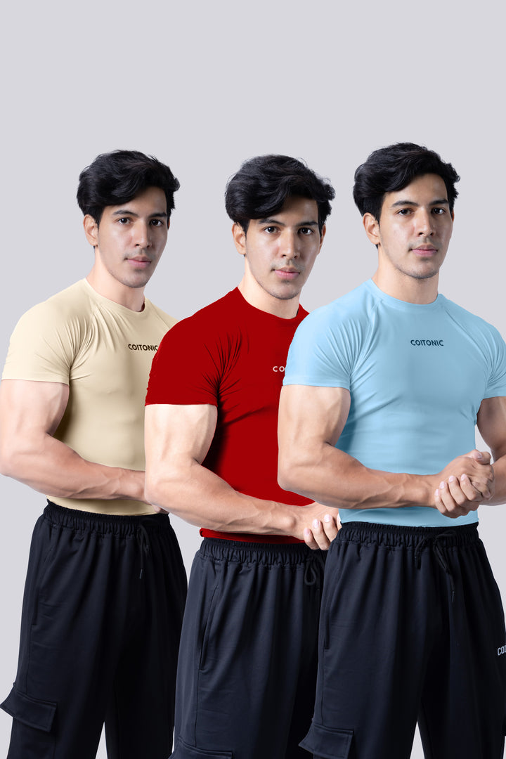Compression Half Sleeves T-shirt Combo