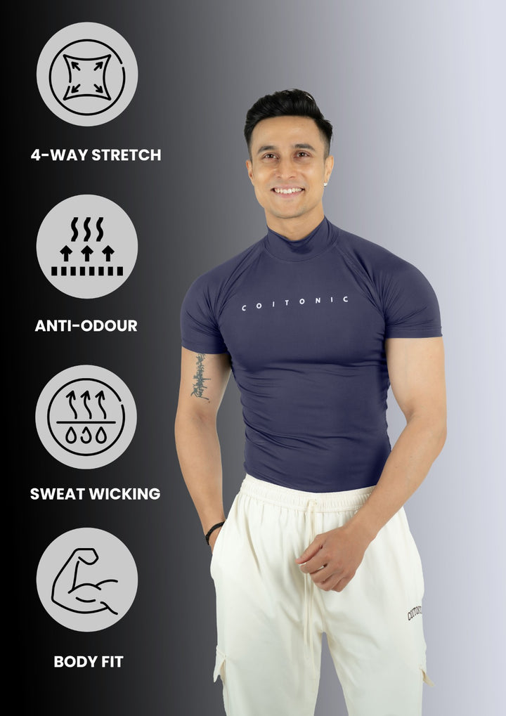 Compression Half Sleeves High Neck T-shirt