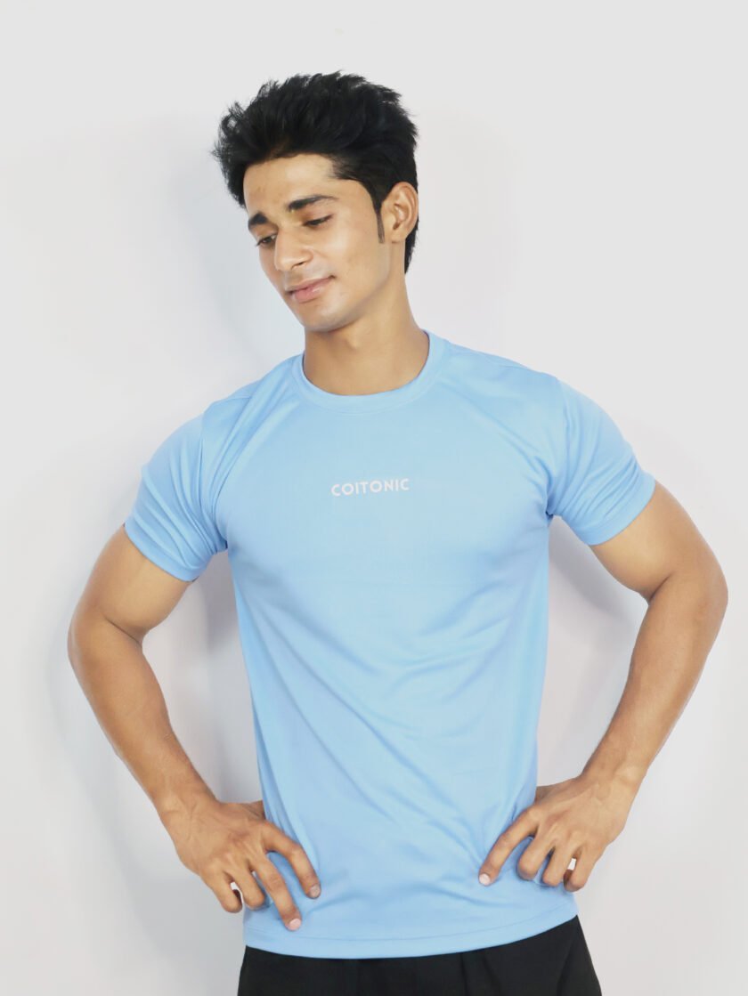 Coitonic Slim Fit T-Shirt - Sky Blue - Image 3