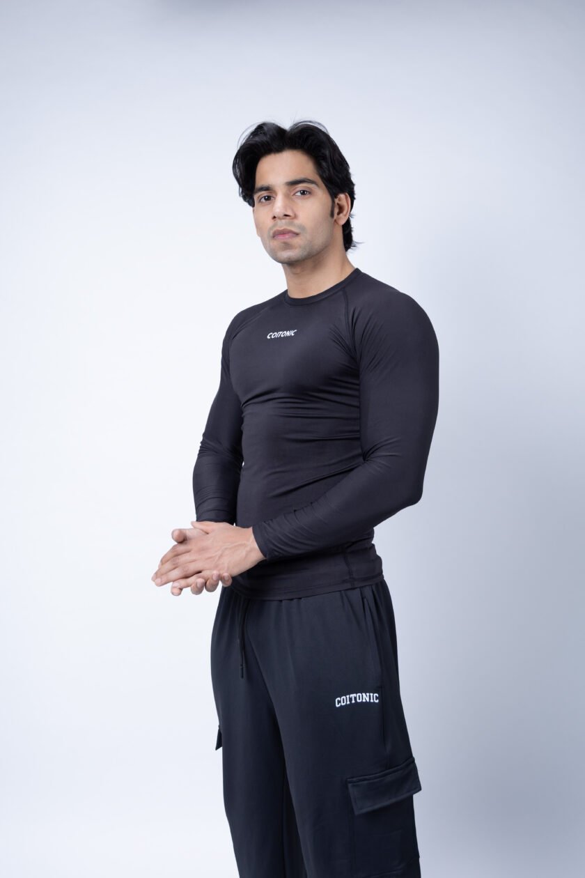 Compression Full Sleeves Black T-shirt