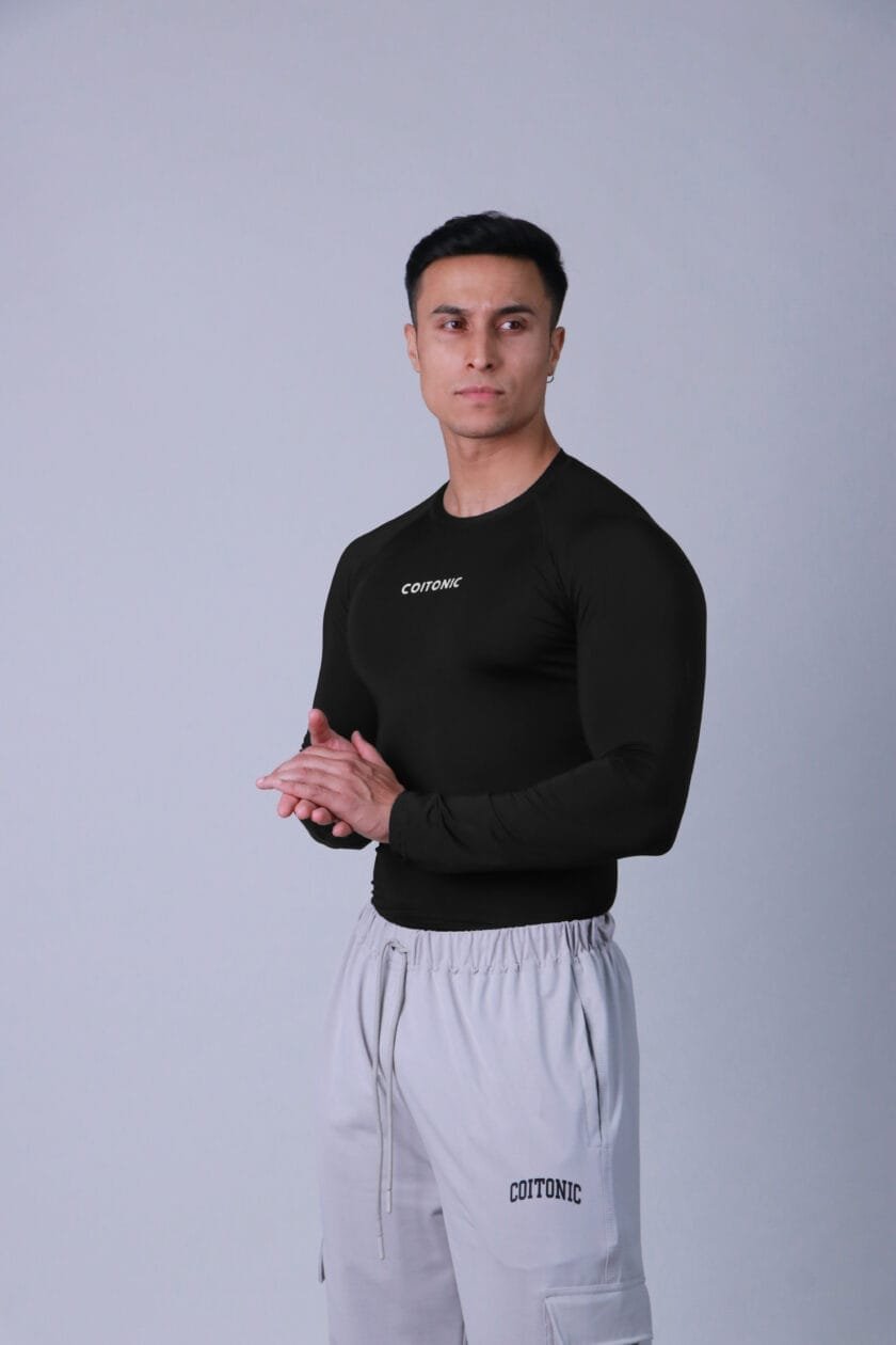 Coitonic Compression Full Sleeves Black, White & Navy Blue T-shirt Combo - Image 5