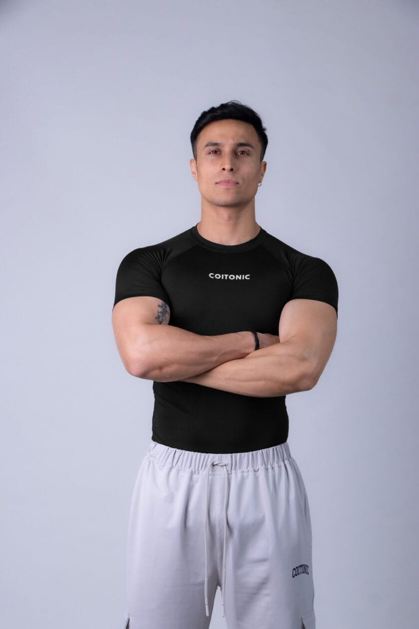 Coitonic Compression Half Sleeves Black, White & Navy Blue T-shirt Combo - Image 4