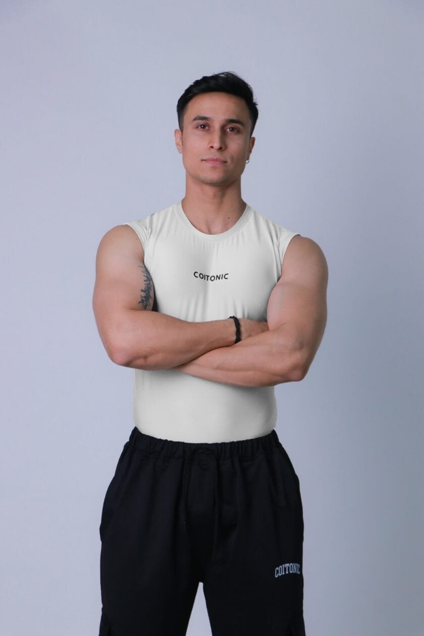 Coitonic Compression Sleeveless Tank ( White ) - Image 3