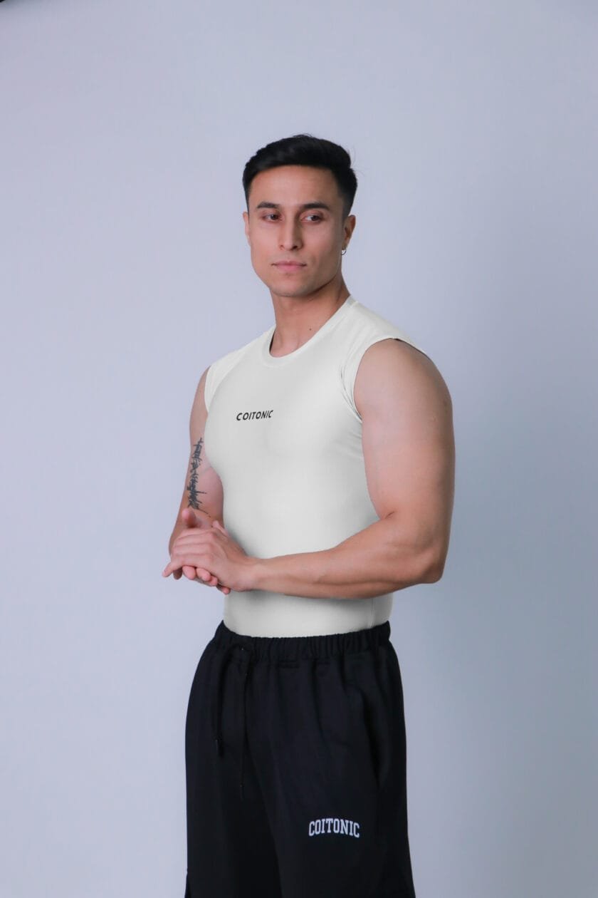 Coitonic Compression Sleeveless Tank ( White ) - Image 2