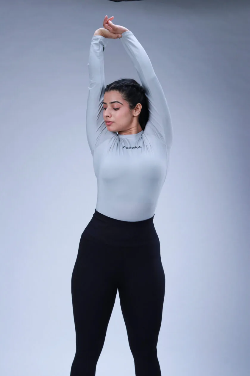 Compression Full Sleeves Light Grey T-shirt (Women's) - Image 2