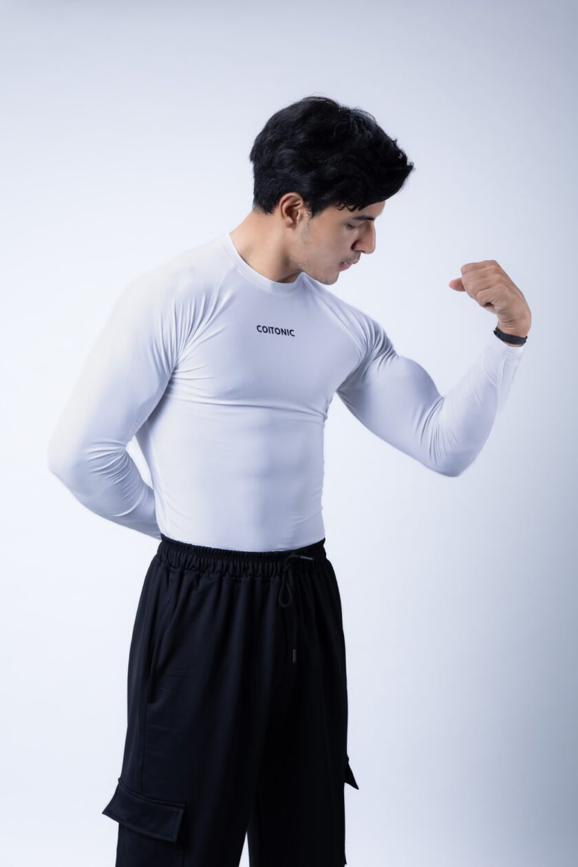 Coitonic Compression Half & Full Sleeves White T-shirt Combo - Image 2