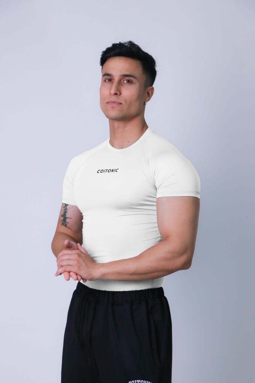 Coitonic Compression Half & Full Sleeves White T-shirt Combo - Image 2