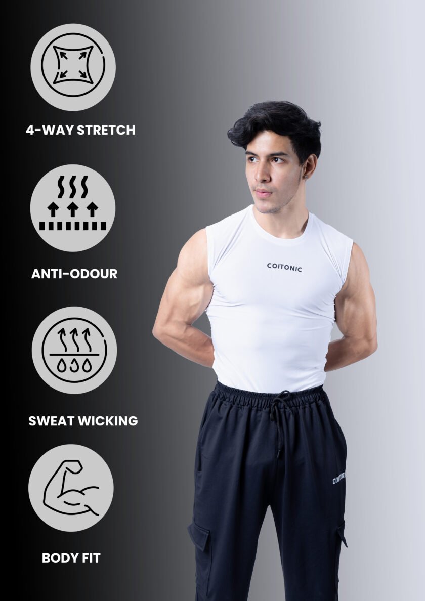 Coitonic Compression Sleeveless Tank ( White ) - Image 6