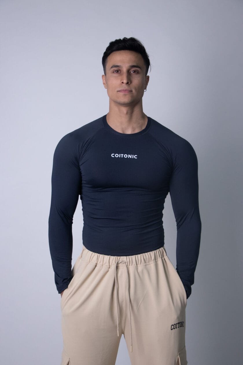 Coitonic Compression Full Sleeves Black, White & Navy Blue T-shirt Combo - Image 3