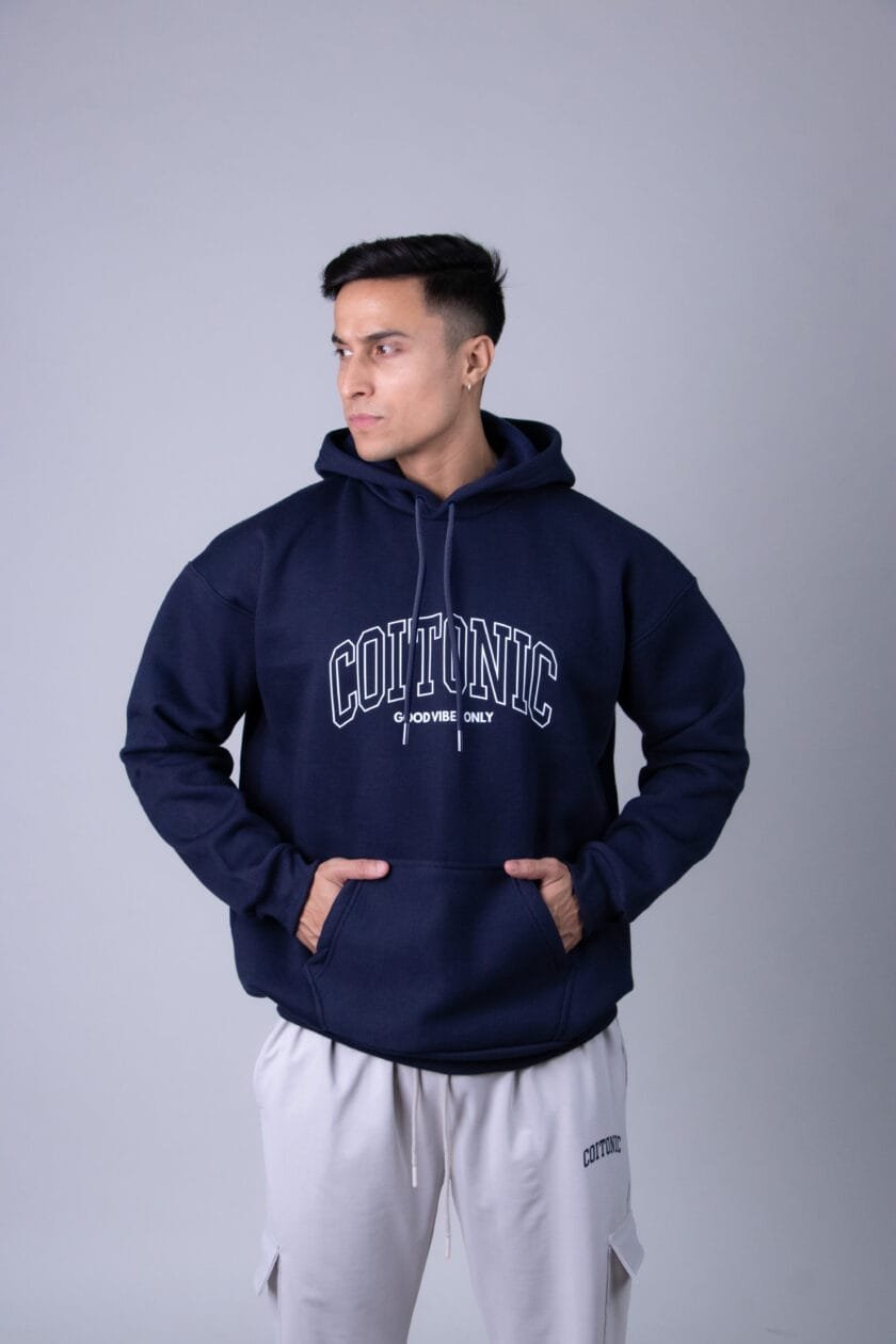 Coitonic Oversized Hoodie Navy Blue - Image 2