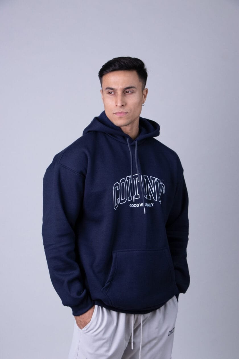 Coitonic Oversized Hoodie Navy Blue