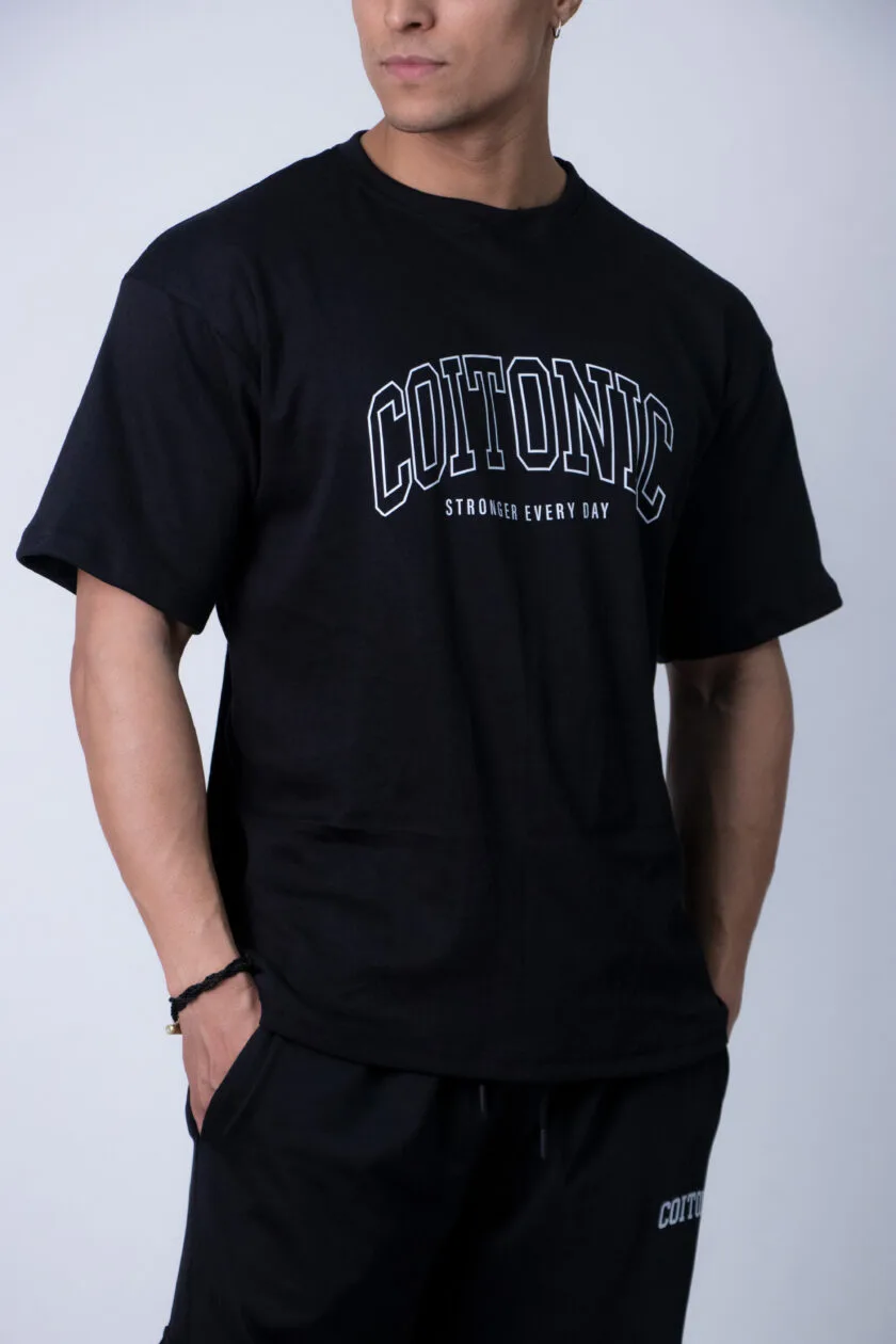 Coitonic Oversized T-shirts Black - Image 3