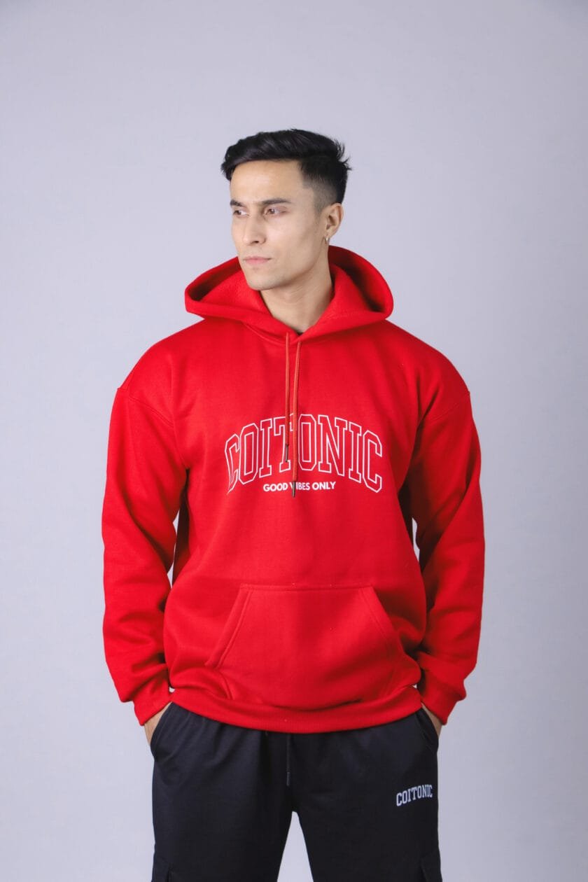 Coitonic Oversized Hoodie Red - Image 2