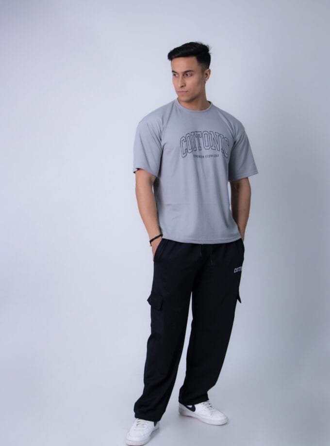Coitonic Oversized T-shirts Light Grey