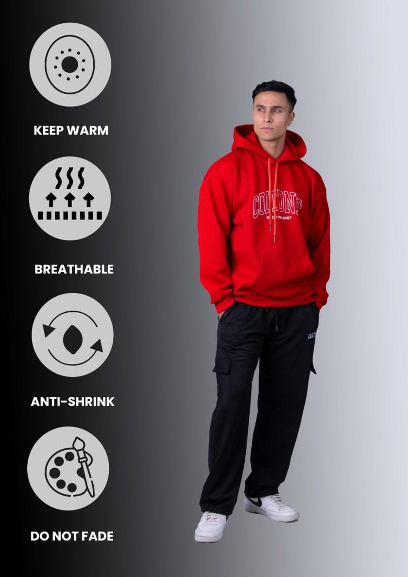 Coitonic Oversized Hoodie Red - Image 6