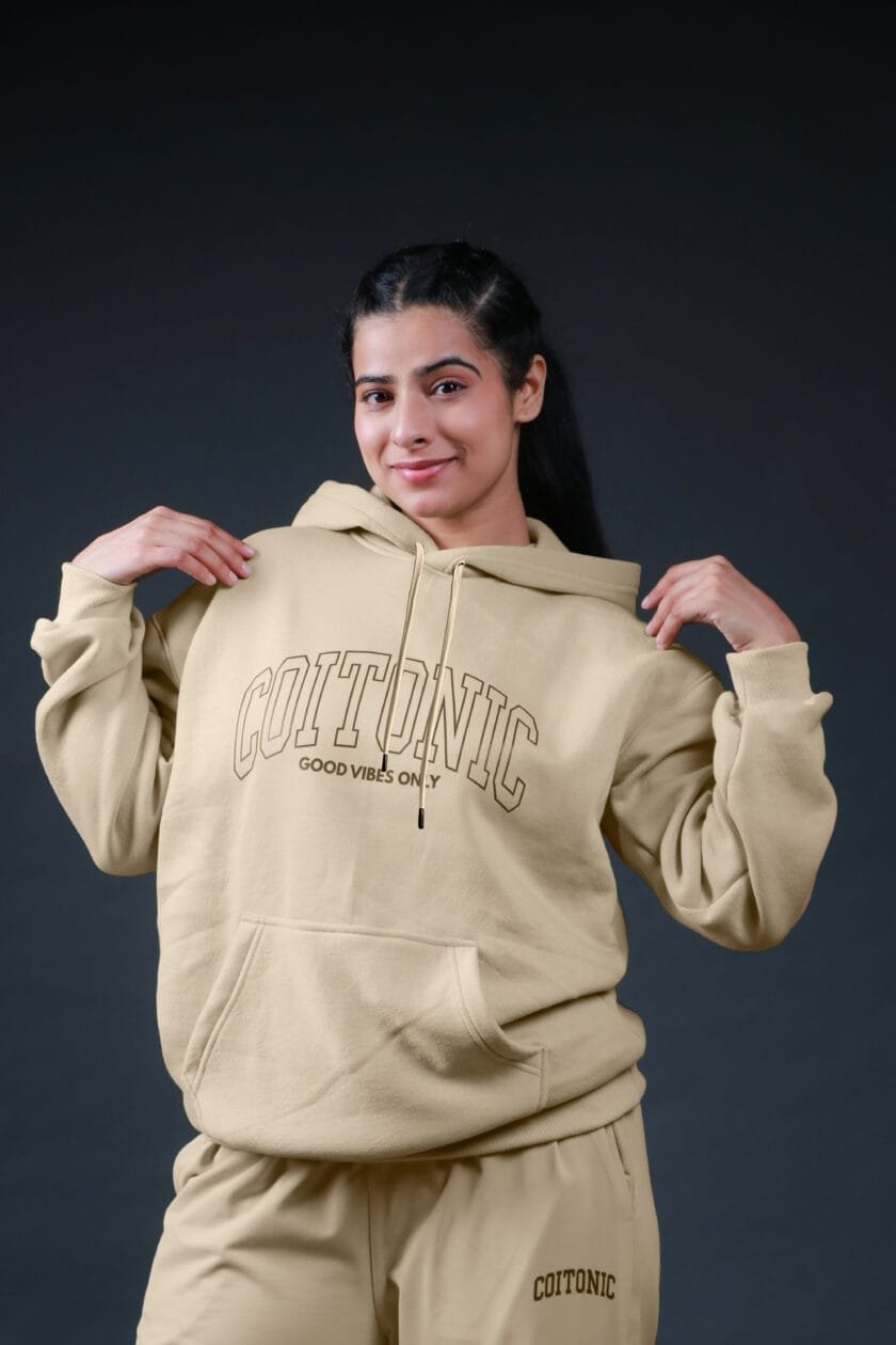 Coitonic Oversized Hoodie Beige (Women’s) - Image 3