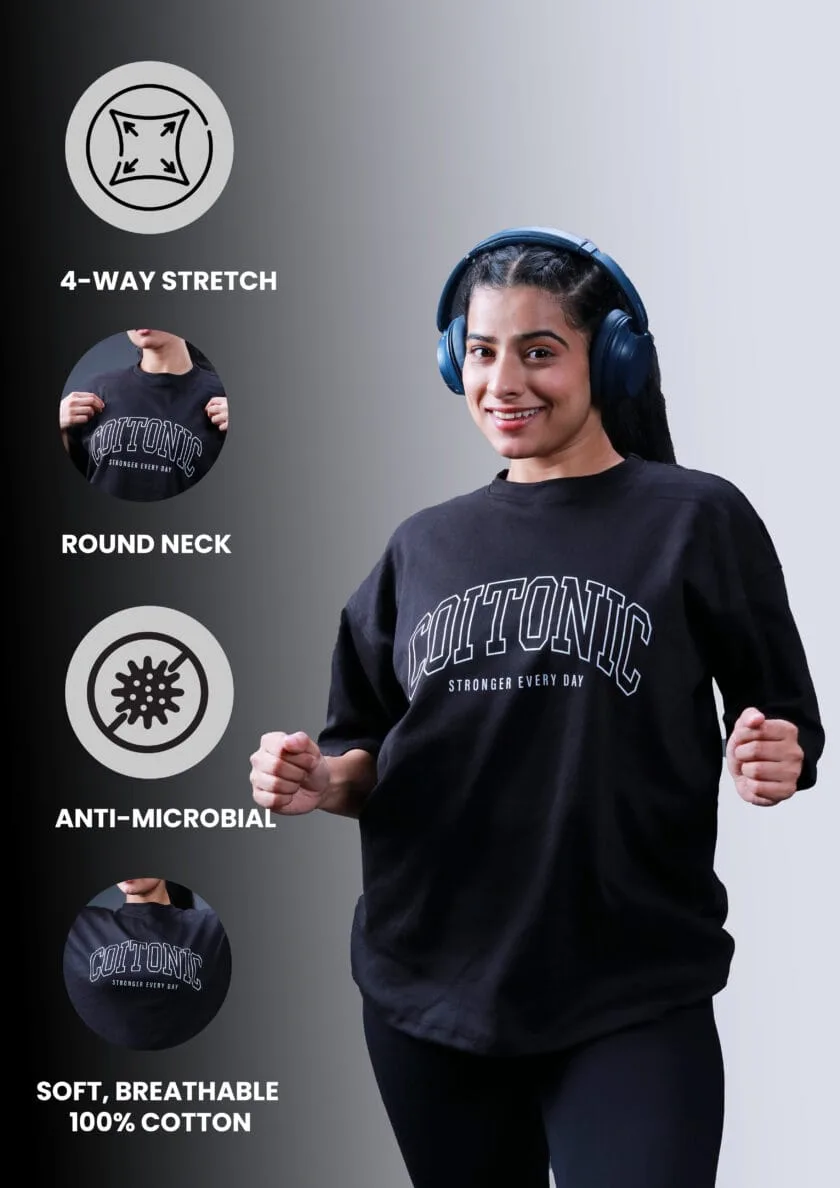 Coitonic Oversized T-shirts Black (Women’s) - Image 7