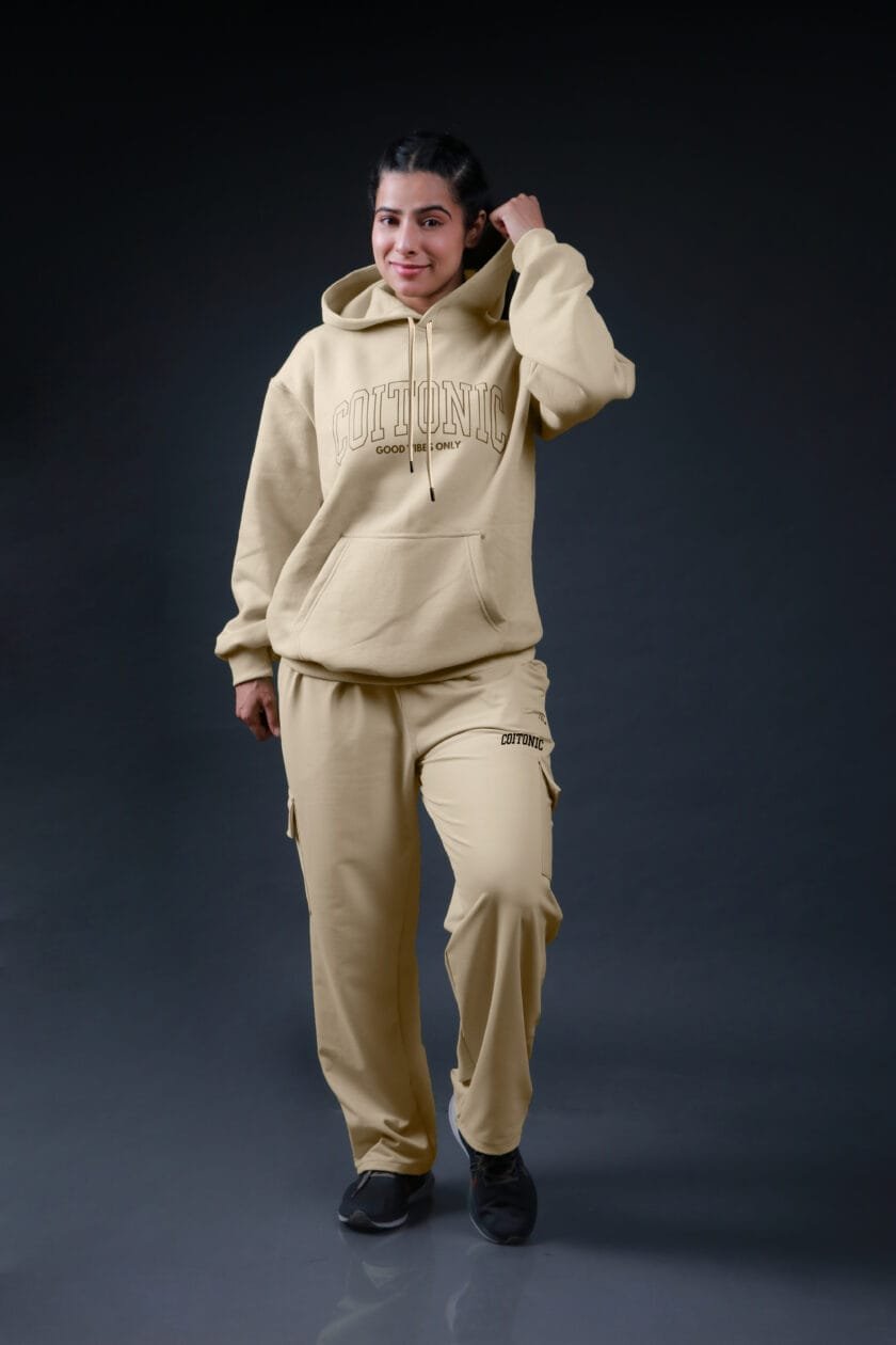 Coitonic Oversized Hoodie Beige (Women’s) - Image 2