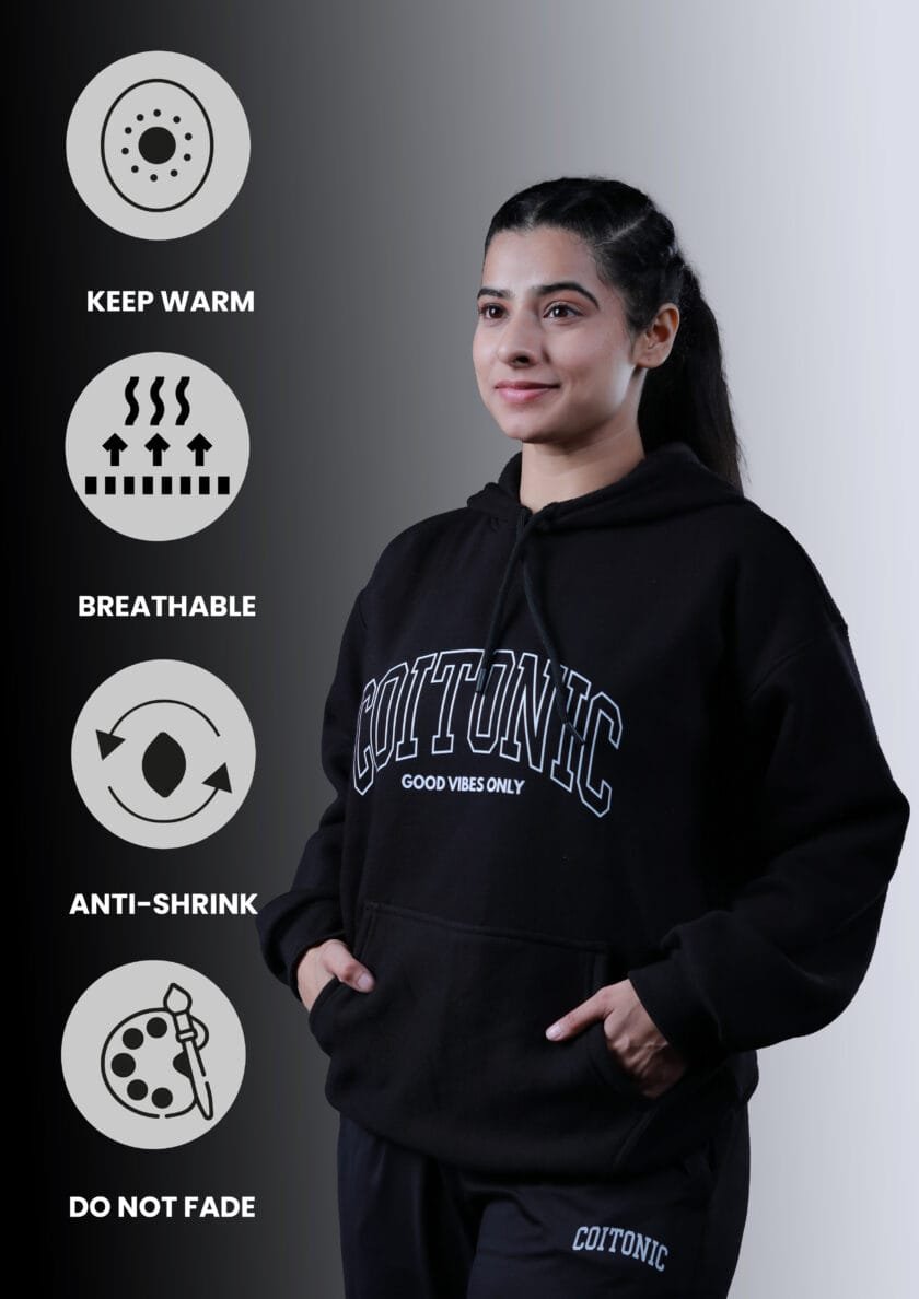 Coitonic Oversized Hoodie Black (Women’s) - Image 5