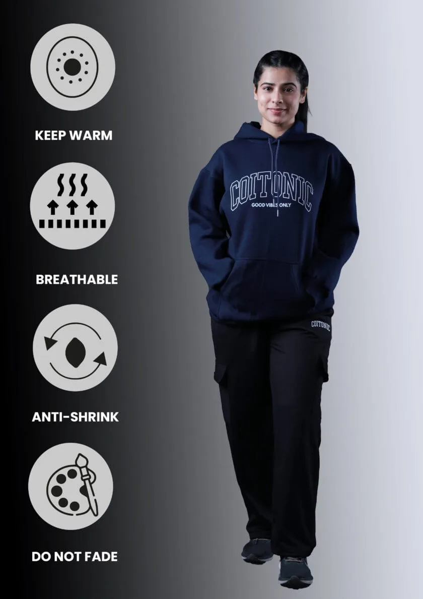 Coitonic Oversized Hoodie Navy Blue (Women’s) - Image 6