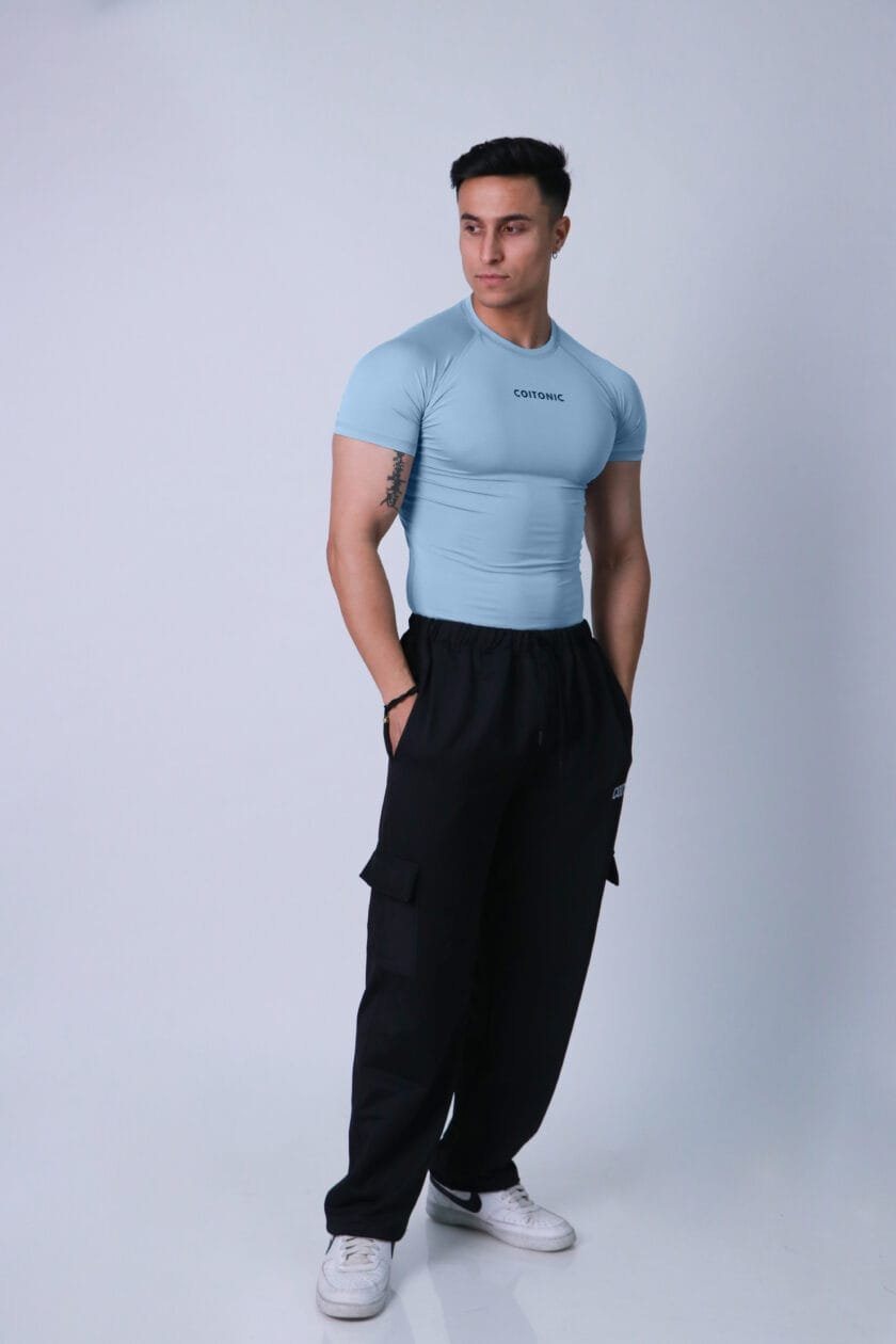 Compression Half Sleeves Blue T-shirt - Image 2