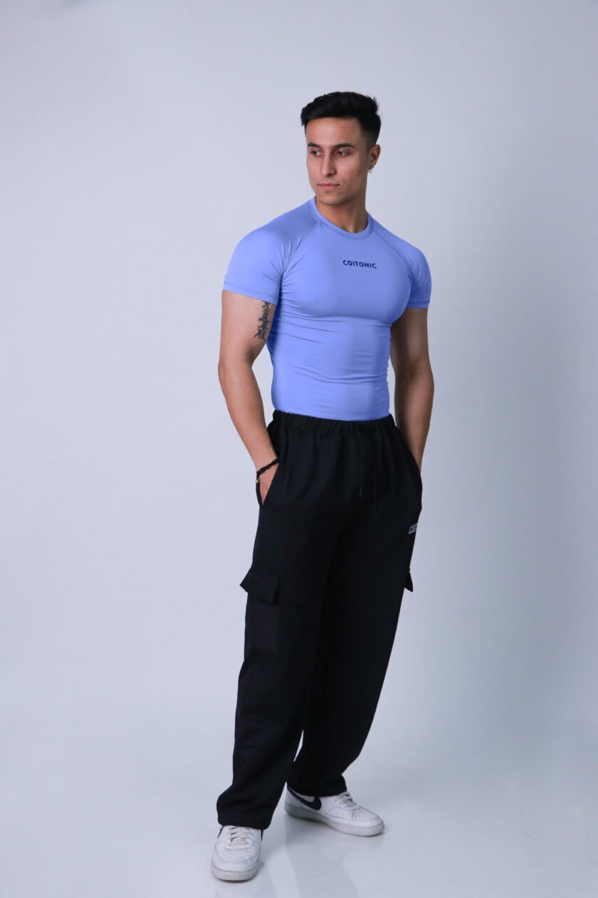 Compression Half Sleeves Sky Blue T-shirt - Image 2