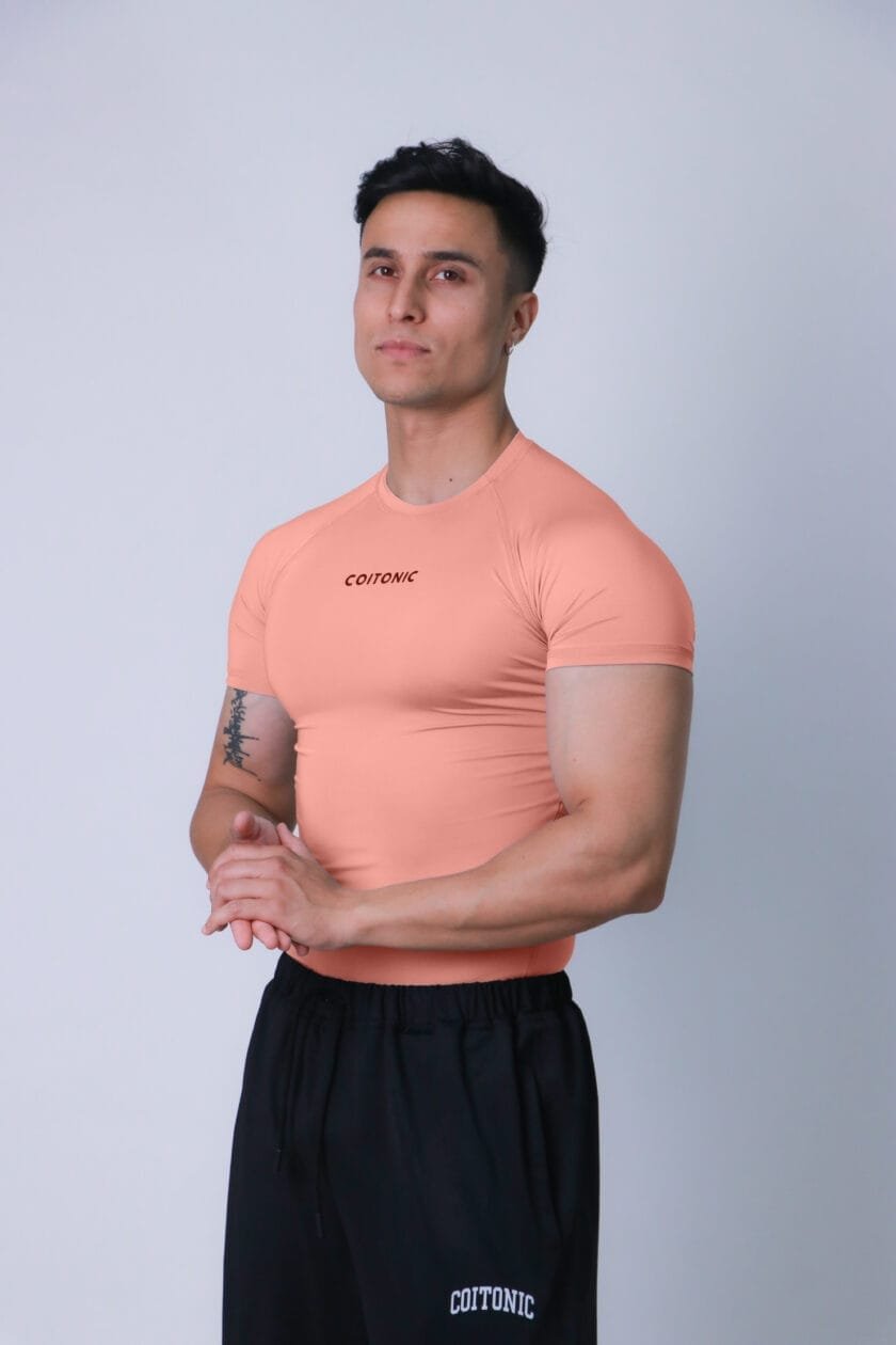 Compression Half Sleeves Peach T-shirt - Image 3