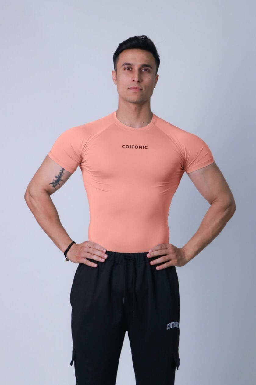 Compression Half Sleeves Peach T-shirt - Image 4