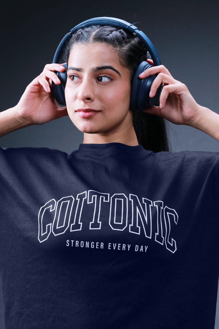 Coitonic Oversized T-shirts Navy Blue (Women’s) - Image 3