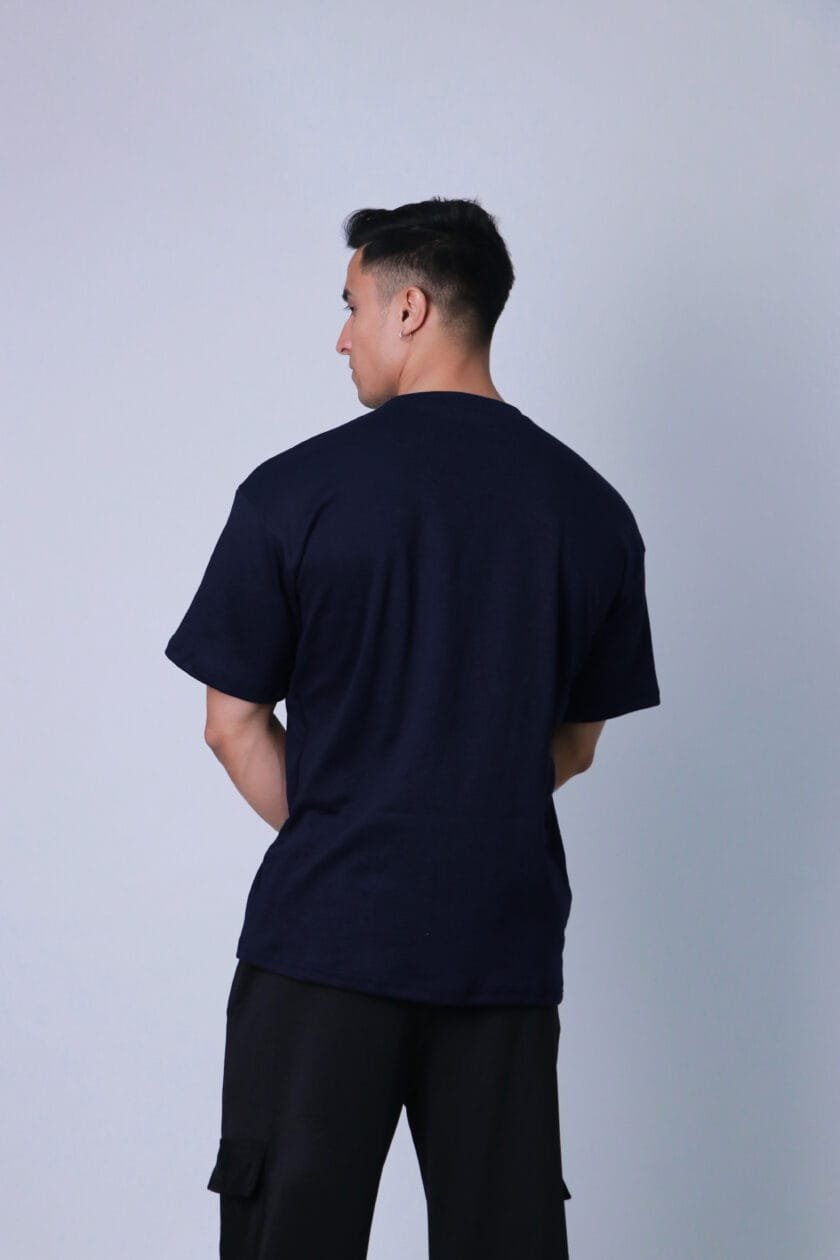 Coitonic Oversized T-shirts Navy Blue - Image 5