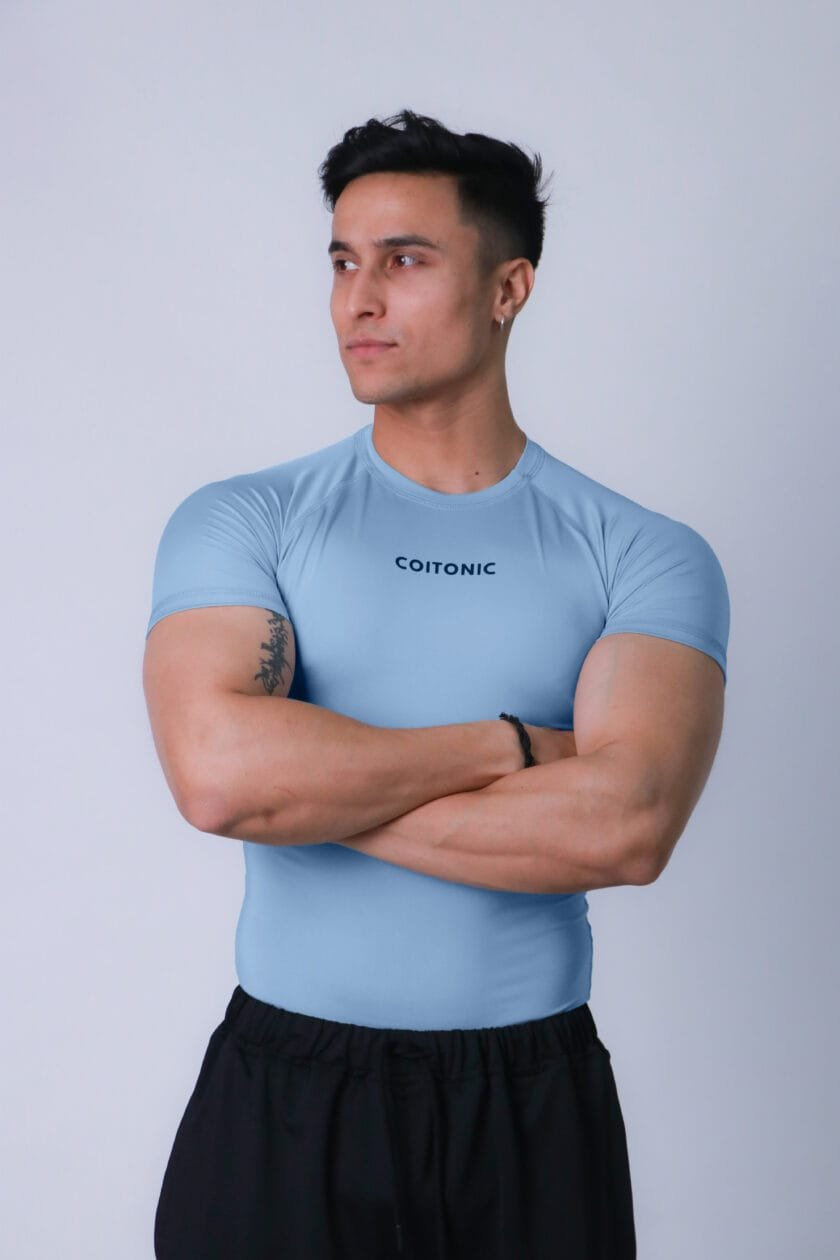 Compression Half Sleeves Blue T-shirt - Image 3