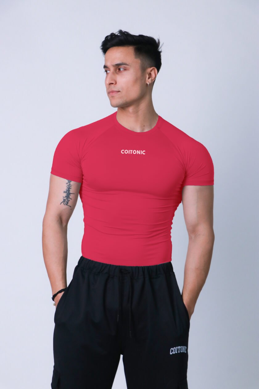 Compression Half Sleeves Royal Red T-shirt