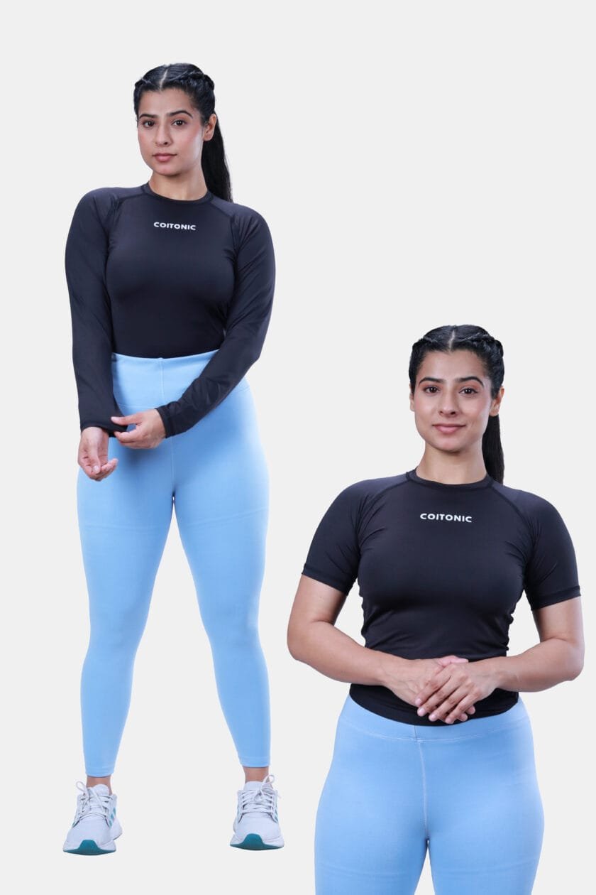 Compression Black Half & Full T-shirt Combo (Women’s)