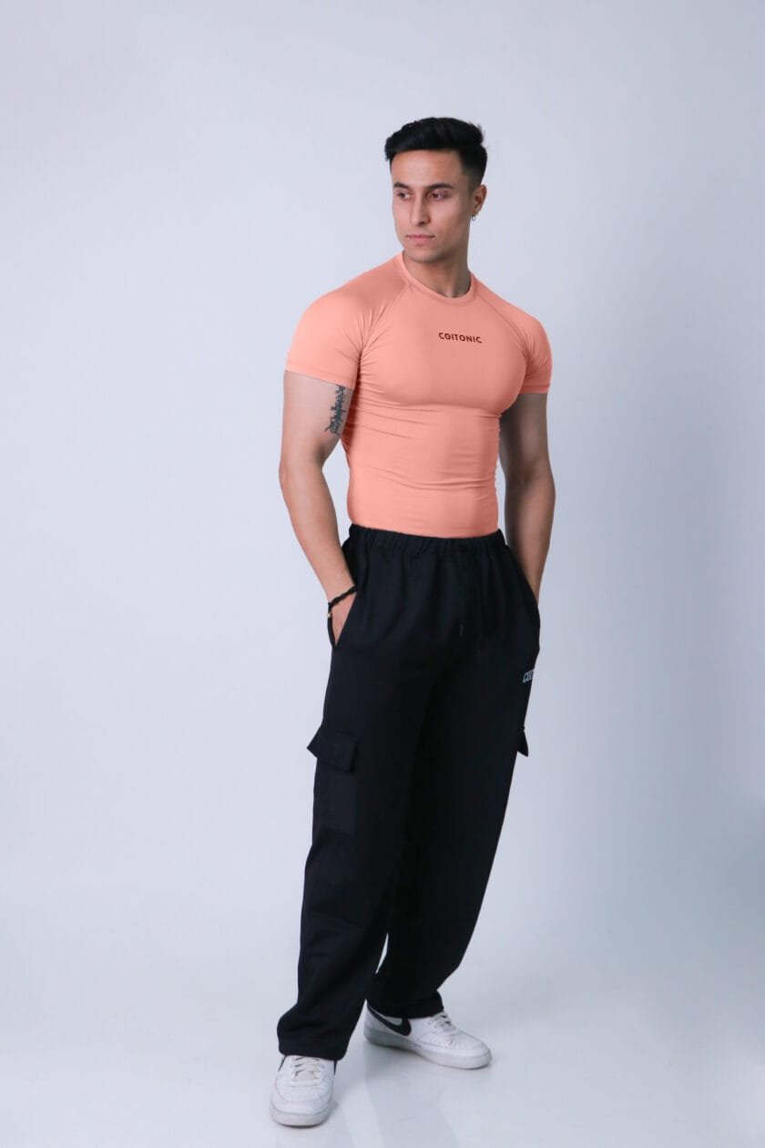 Compression Half Sleeves Peach T-shirt - Image 2