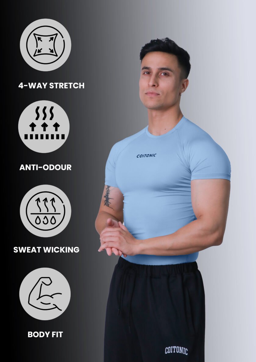 Compression Half Sleeves Blue T-shirt - Image 5