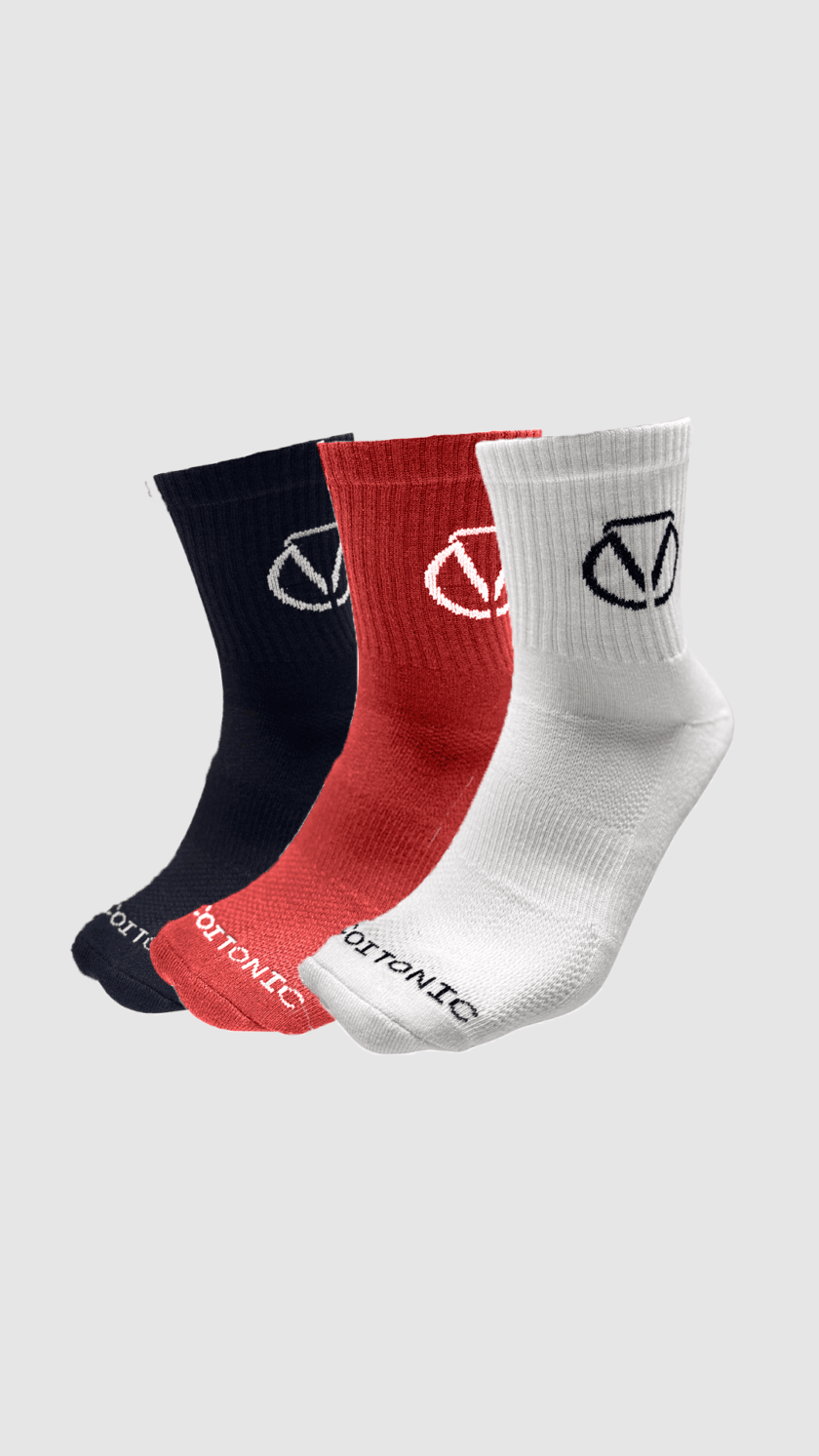 Coitonic Black, White & Red Socks Combo