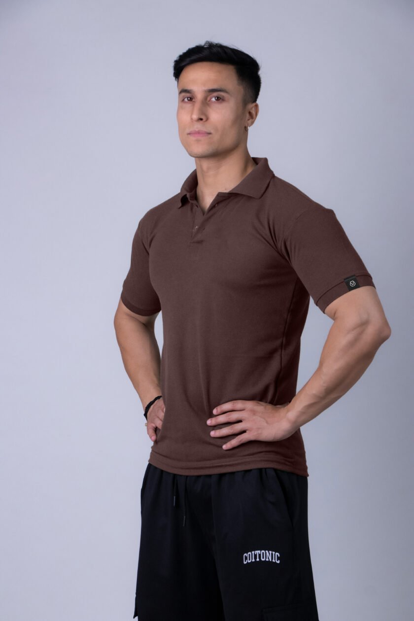 Coitonic Polo T-shirt Brown - Image 2