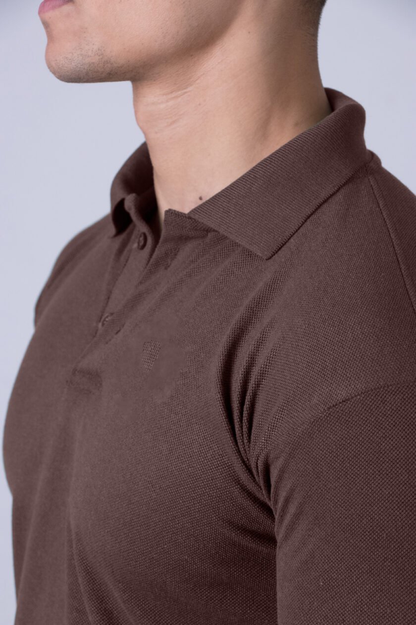 Coitonic Polo T-shirt Brown - Image 4