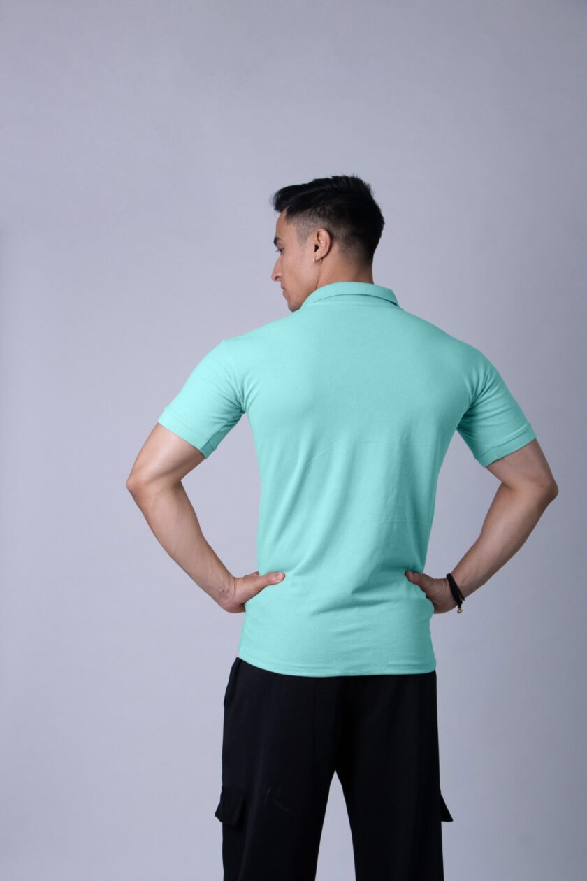 Coitonic Polo T-shirt Aqua Green - Image 4