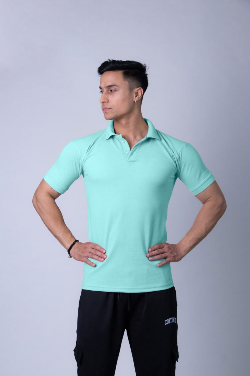 Coitonic Polo T-shirt Aqua Green - Image 2