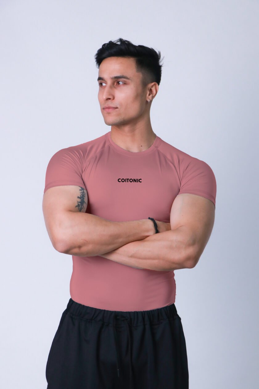 Compression Half Sleeves Onion Pink T-shirt - Image 3