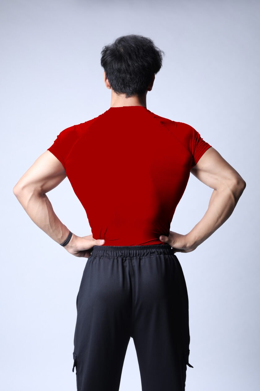 Compression Half Sleeves Red T-shirt - Image 4