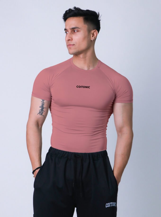 Compression Half Sleeves Onion Pink T-shirt