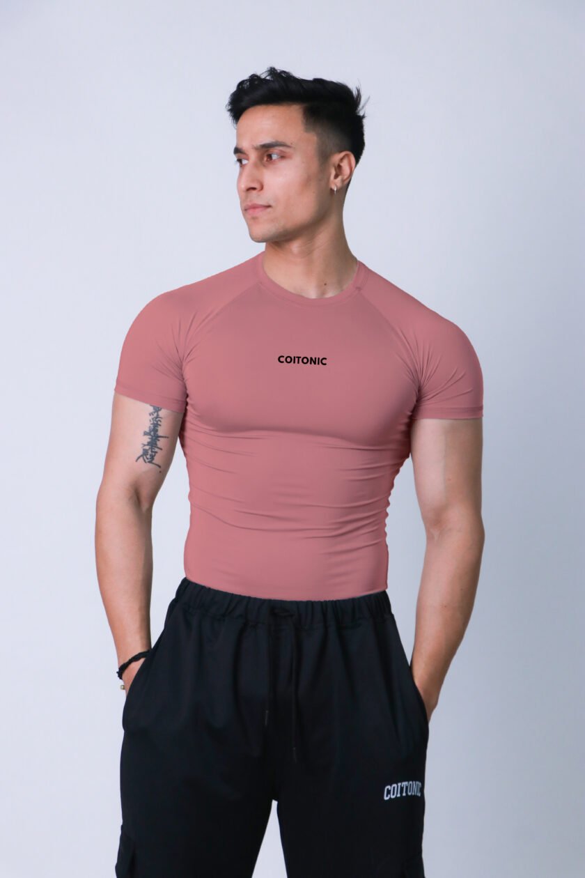 Compression Half Sleeves Onion Pink T-shirt