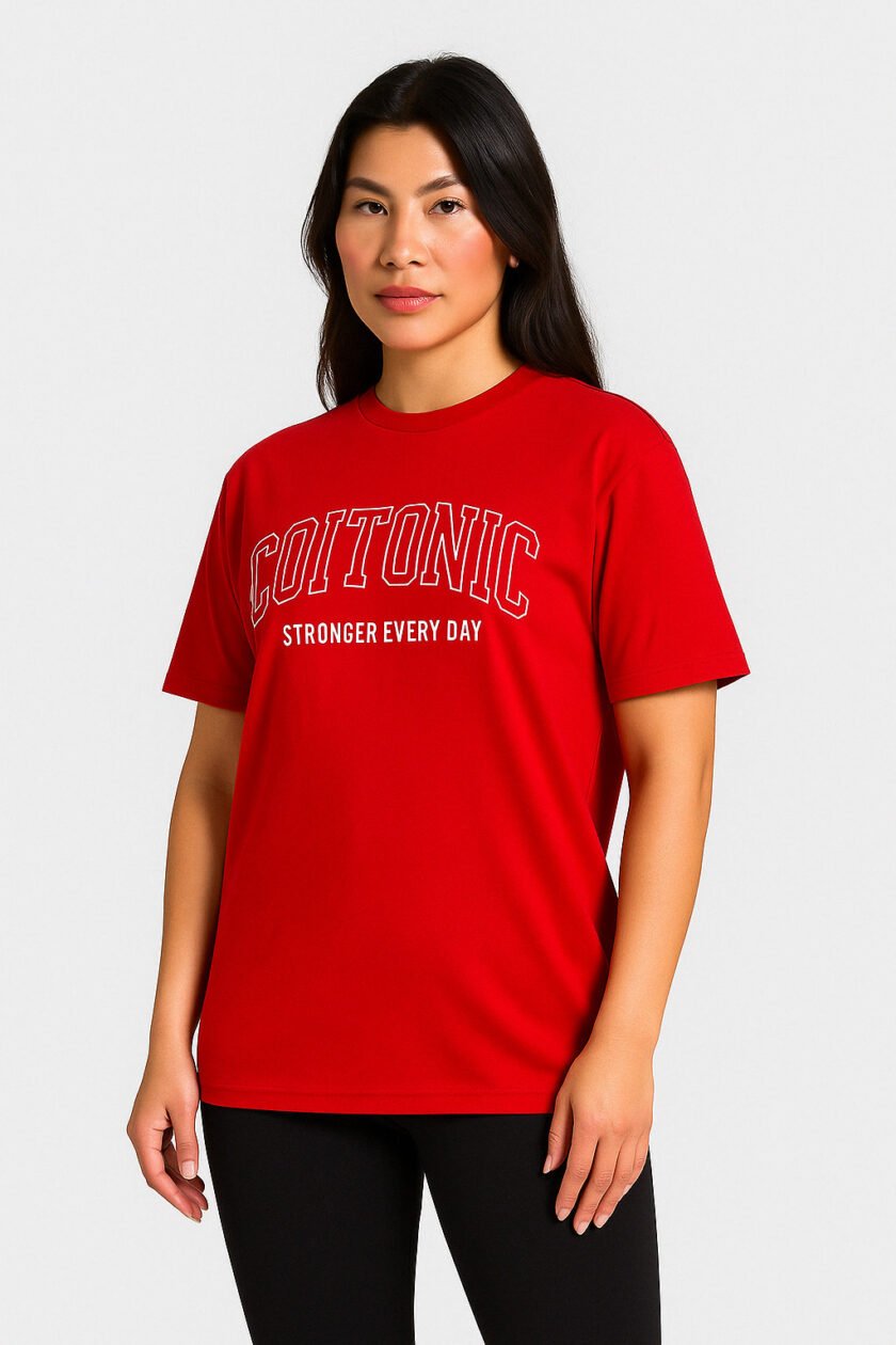 Coitonic Oversized T-shirts Red (Women’s) - Image 4