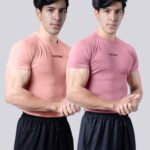Coitonic Compression Half Sleeves T-shirt Combo - Peach & Onion Pink