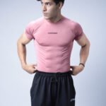 Compression Half Sleeves T-shirt - Onion Pink